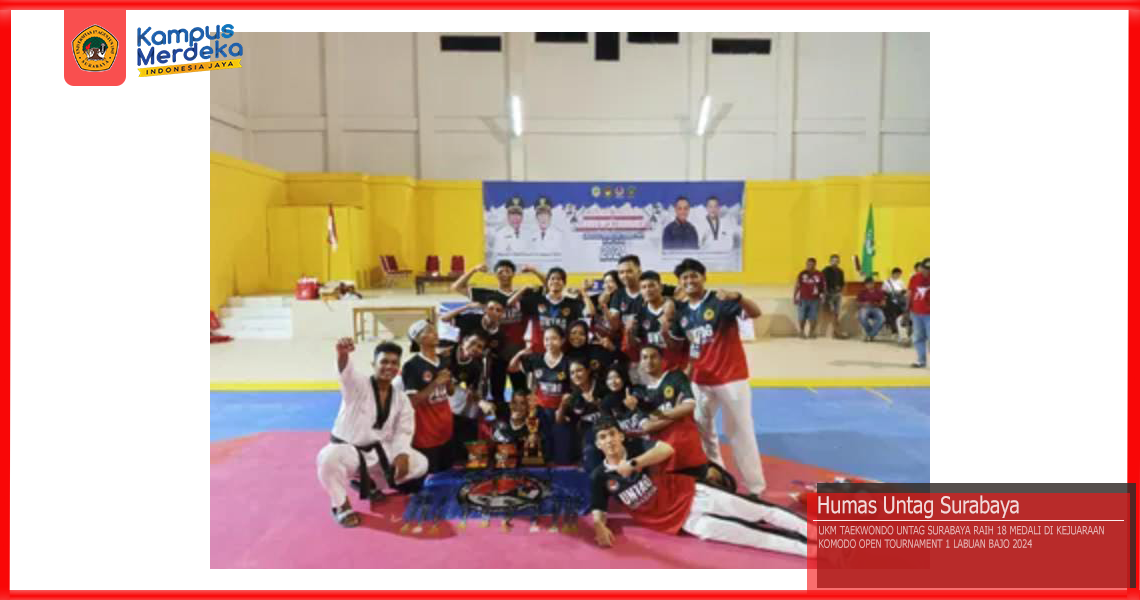 UKM Taekwondo Untag Surabaya Raih 18 Medali  di Kejuaraan Komodo Open Tournament  1 Labuan Bajo 2024