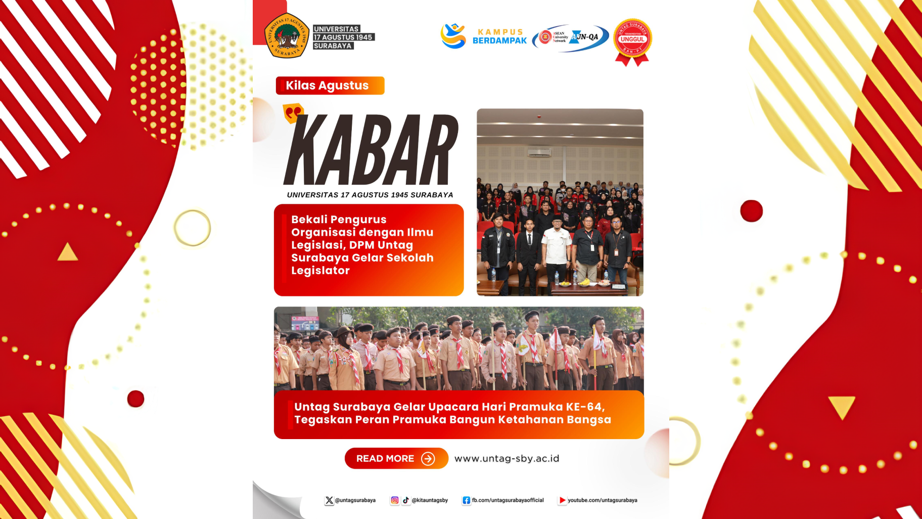 UNTAG SURABAYA MEMUPUK DEMOKRASI KAMPUS DAN KETAHANAN BANGSA DI AGUSTUS