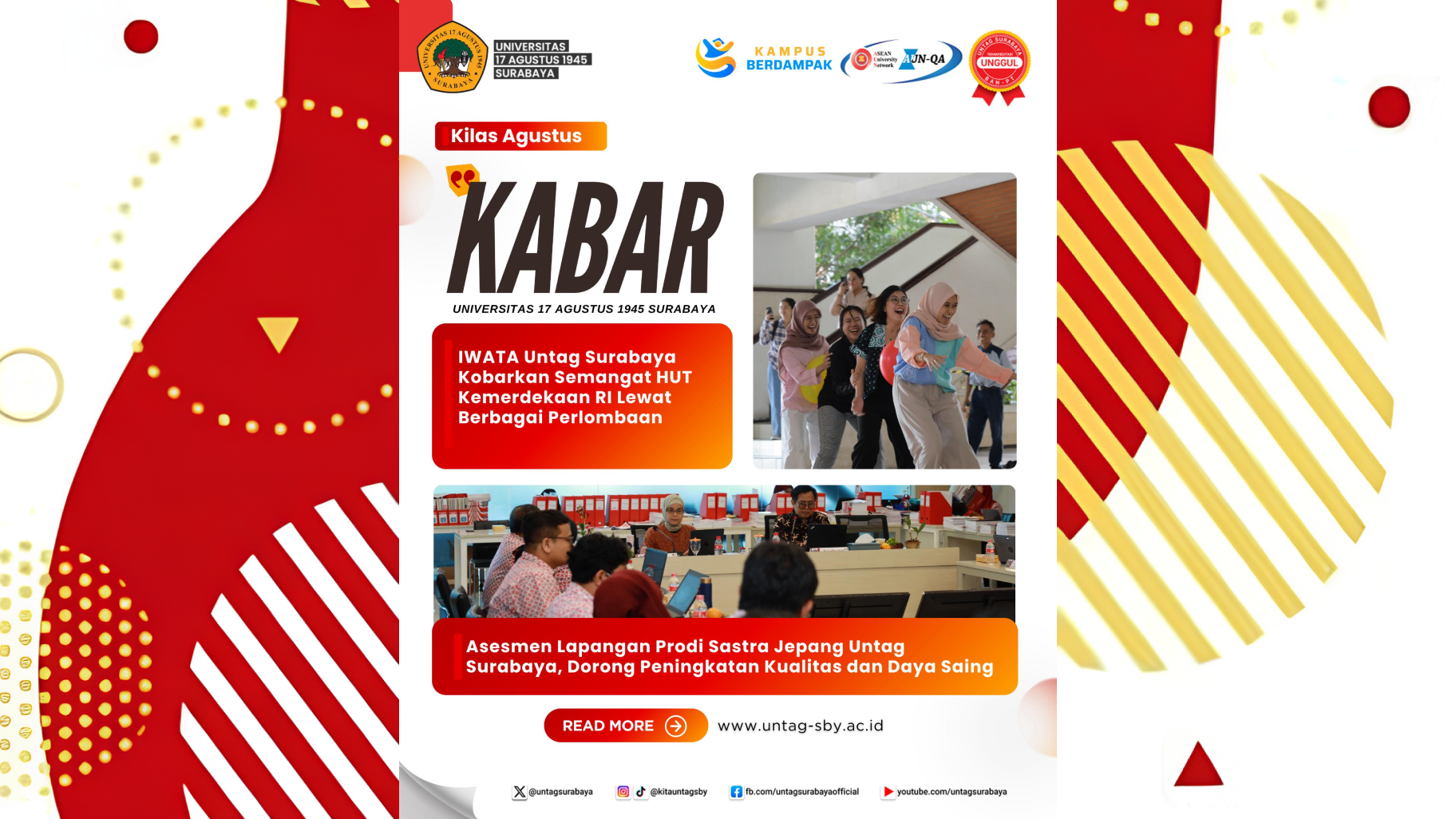 AGUSTUS BERDAYA DI UNTAG SURABAYA MENGHADIRKAN LOMBA KEBERSAMAAN DAN PENGUATAN ASESMEN MUTU