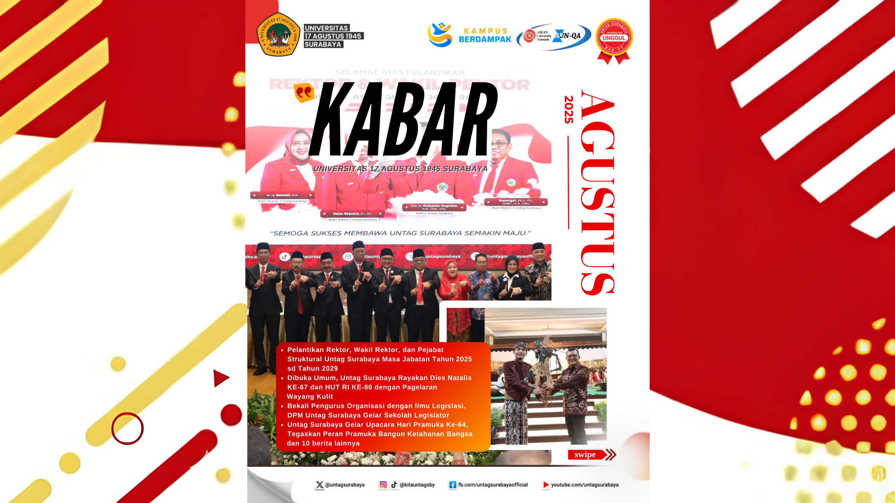KILAS BALIK AGUSTUS: RANGKAIAN PRESTASI & PERISTIWA PENTING UNTAG SURABAYA