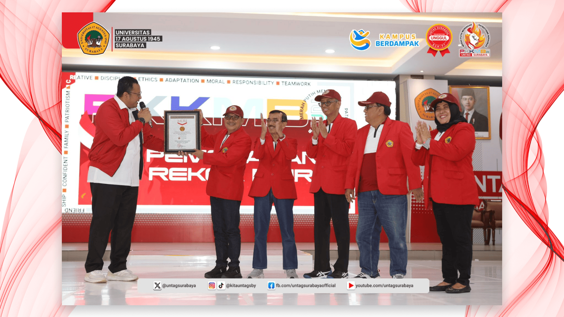 RIBUAN MAHASISWA BARU UNTAG SURABAYA PETIK REKOR MURI LEWAT KOMIK PATRIOTISME BERBASIS AI