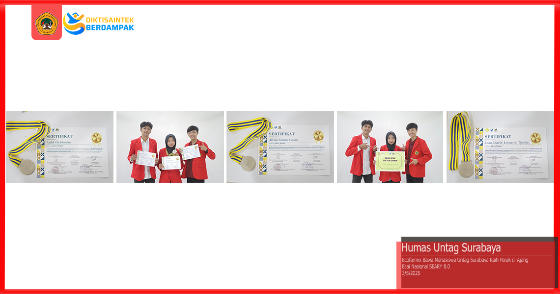 Ecofarmix Bawa Mahasiswa Untag Surabaya Raih Perak di Ajang Esai Nasional SEARY 8.0