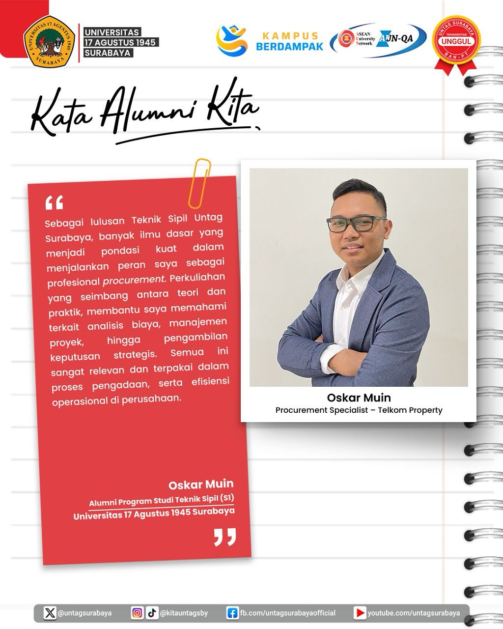 Kata Alumni Oskar Muin Alumni Teknik Arsitektur Tentang Kampus Merah Putih