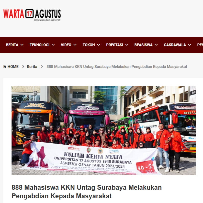 888 Mahasiswa KKN Untag Surabaya Melakukan Pengabdian Kepada Masyarakat