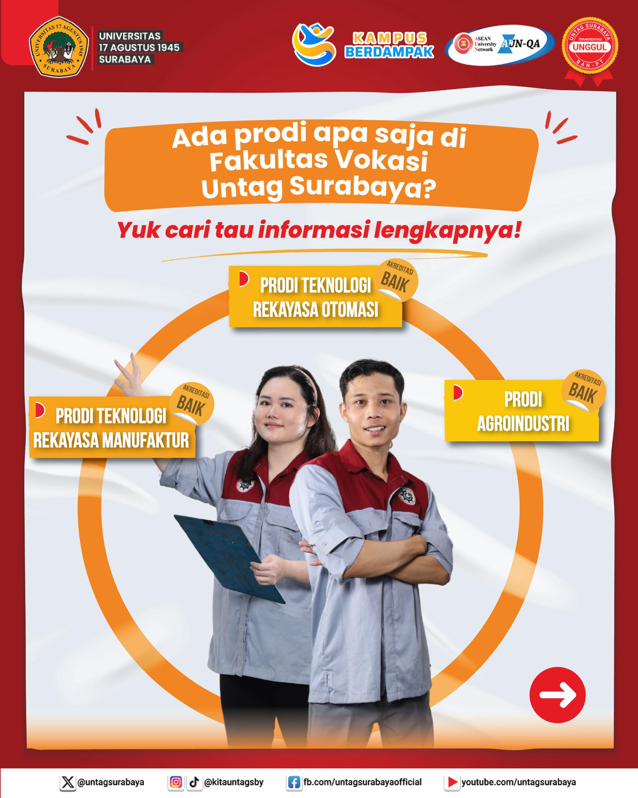 SIAP TERJUN KE DUNIA KERJA, FAKULTAS VOKASI UNTAG SURABAYA TAWARKAN TIGA PROGRAM STUDI PRAKTIS