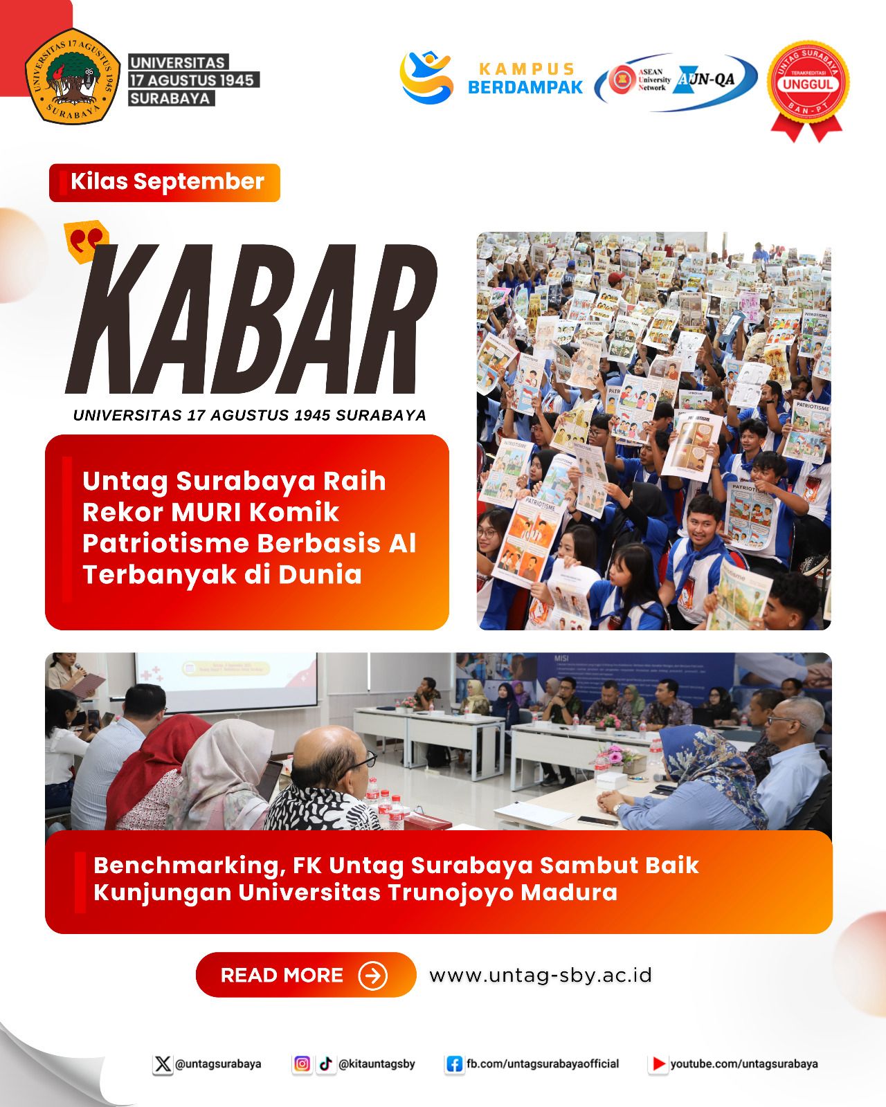 UNTAG SURABAYA RAIH REKOR MURI AI SEKALIGUS PUSAT BENCHMARKING