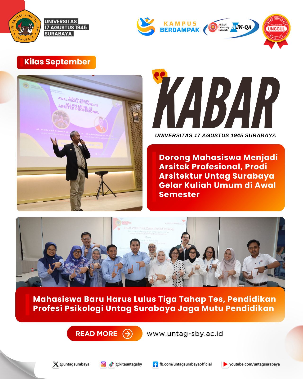 AWAL SEMESTER MENGGEMA KARENA ARSITEKTUR NYALAKAN KULIAH UMUM & PROFESI PSIKOLOGI UJI TIGA TAHAP