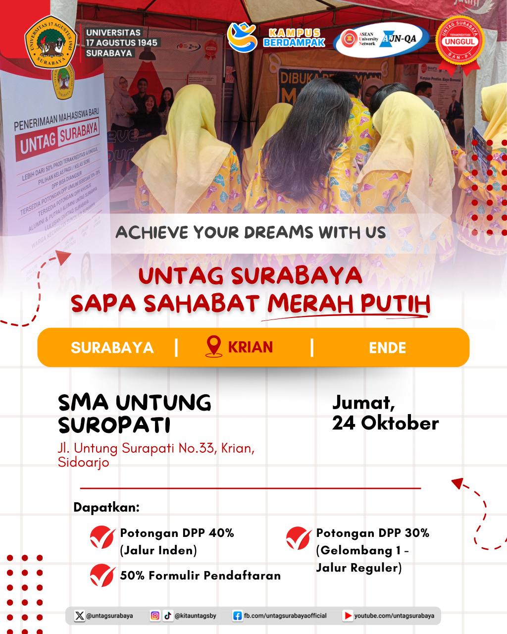 UNTAG SURABAYA SAPA SAHABAT MERAH PUTIH  DI SMA UNTUNG SUROPATI KRIAN