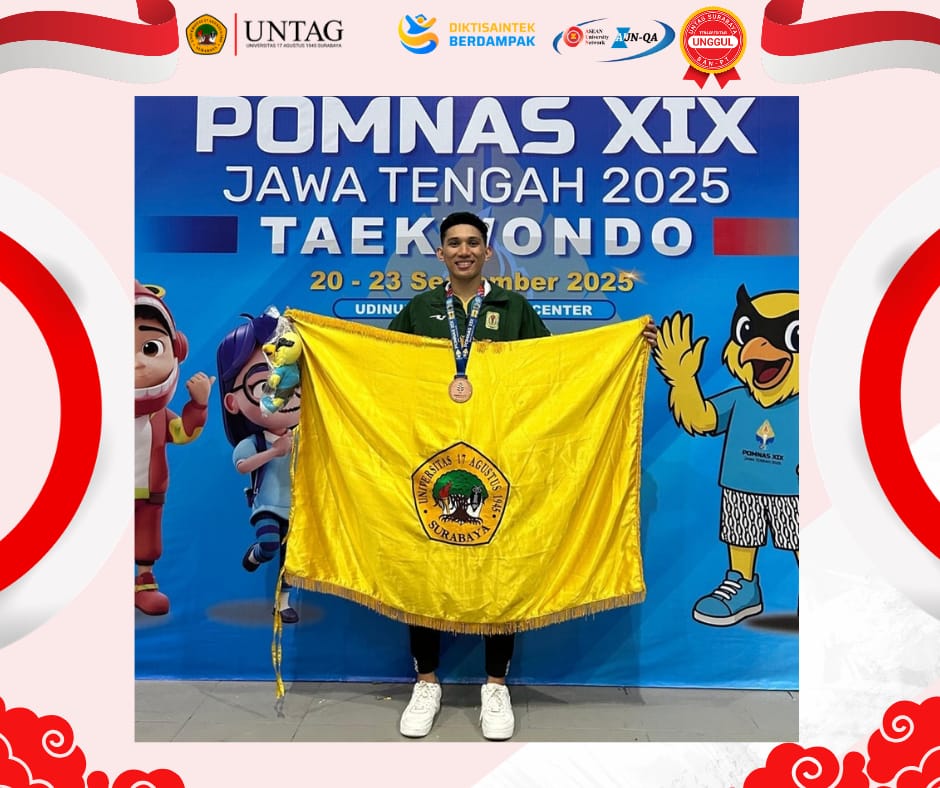 Mahasiswa UNTAG Surabaya Raih Medali Perunggu di POMNAS XIX Jawa Tengah 2025 Cabang Taekwondo