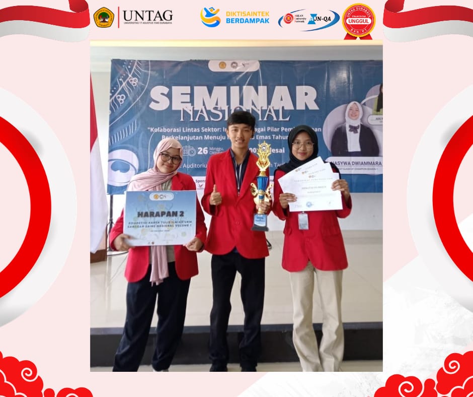 Mahasiswa Fakultas Psikologi UNTAG Surabaya Raih Juara Lomba Karya Tulis Ilmiah