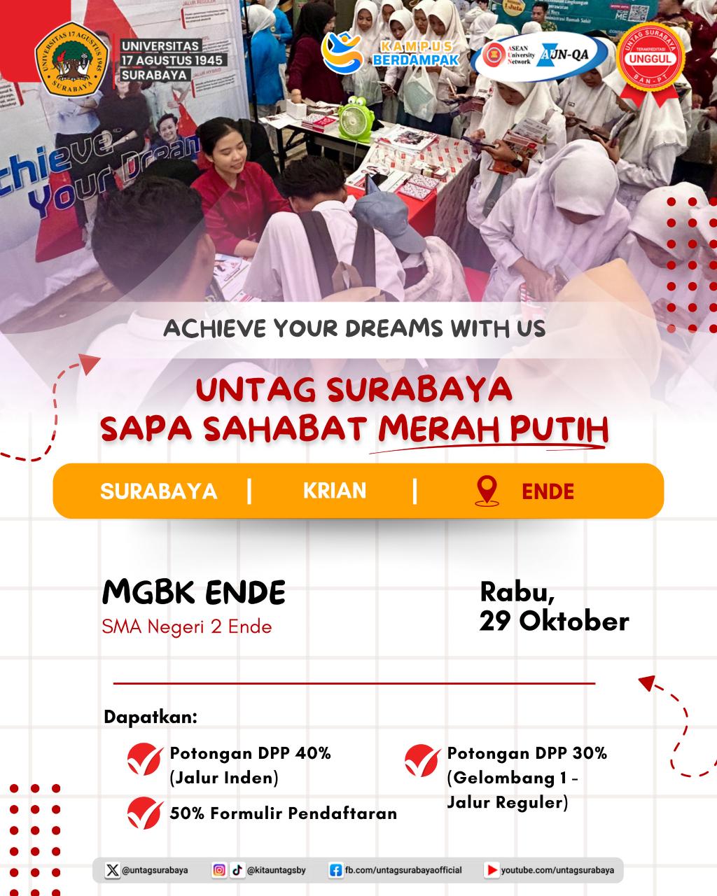 29 Oktober 2025 UNTAG Surabaya Sapa Sahabat  Merah Putih  Di SMA Negeri 2 ENDE