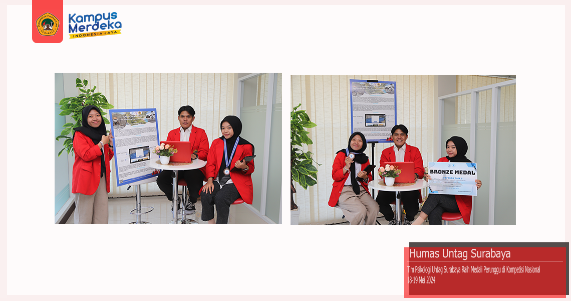 Tim Psikologi Untag Surabaya Raih Medali Perunggu di Kompetisi Nasional